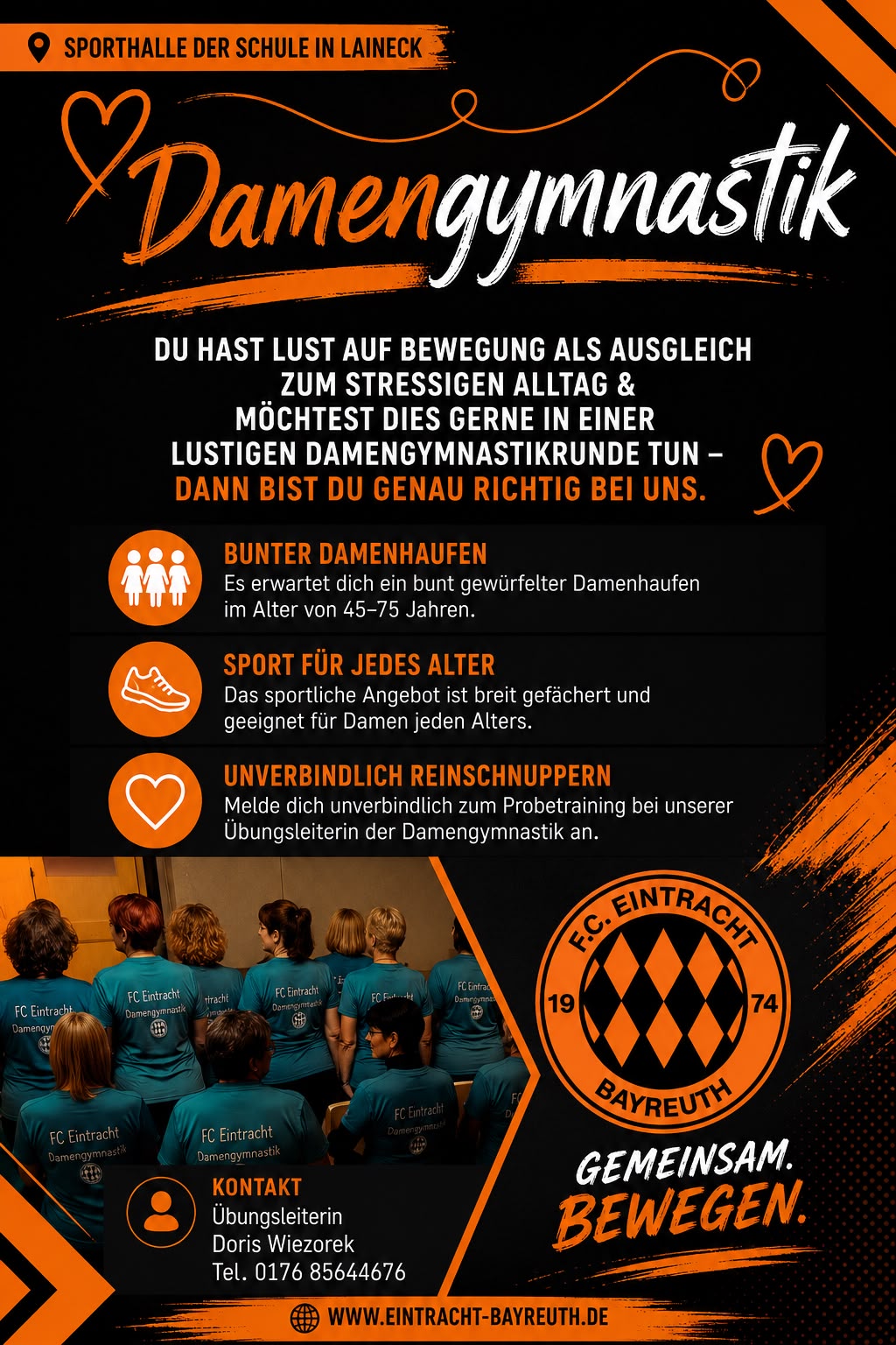 Flyer der Gymnastikgruppe des FC Eintracht Bayreuth