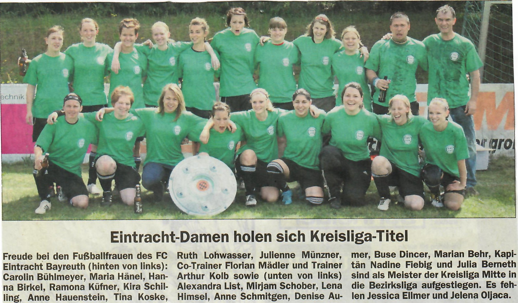 Damenmannschaft des FC Eintracht Bayreuth in der Saison 2010/2011