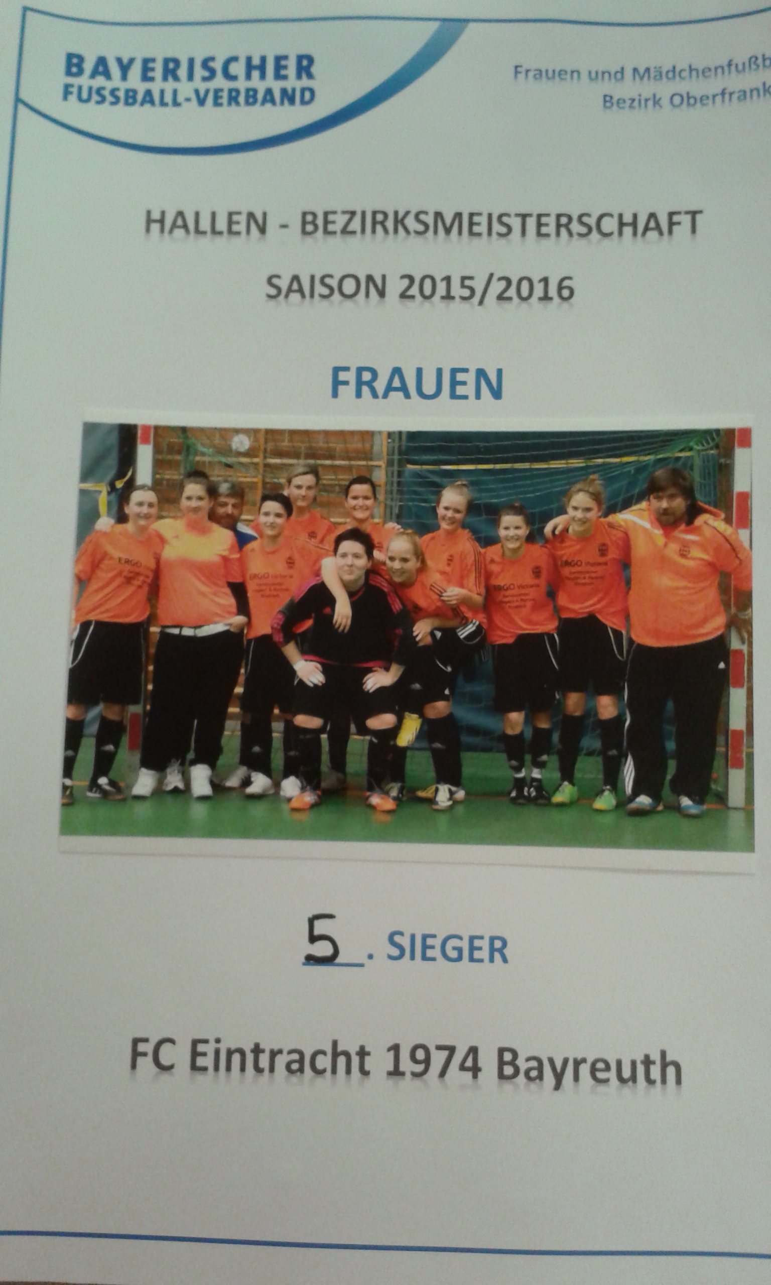 Die Eintracht-Damen bei den Hallenbezirksmeisterschaften 2016